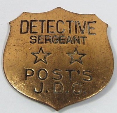Post Cereal Premium Early Detective Sergeant Badge Premium 1-1/2"