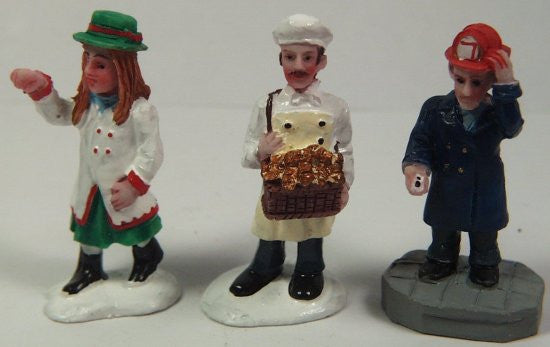 Fireman Vendor & Girl 1-1/2 in. train figures : layouts