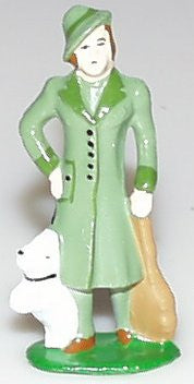 Train station figure Lady with Puppy 3"