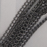 Chain for Erector Motor :   Under 1/4" or .230 wide with 6 links per inch.