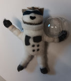 Raccoon Astronaut decoration.  6" with plastic helmet dome.