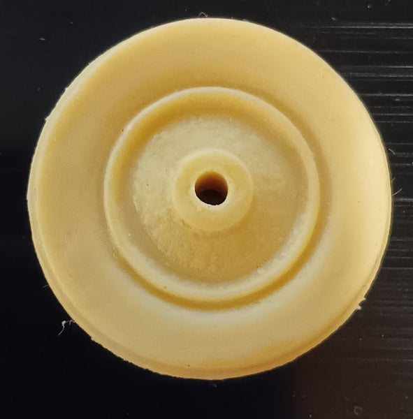 1-3/8" Cream toy tire.  Narrow rubber tire
