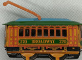 Tin toy Trolley Broadway 270 3" x 1-1/2"