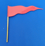 Large Painted Pennant Flag :  2-3/4' x 3"  (post)