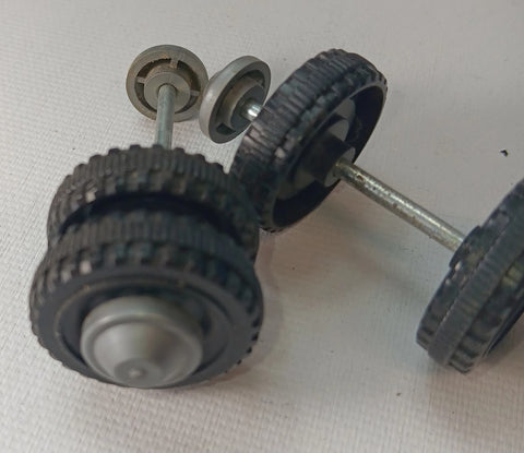 Lot of 1" wheels & Axles for vintage toy Plastic.