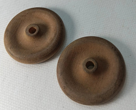 1-3/8" Original wooden toy wheels.  1-3/8 x 5/16" Lot of 2