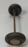 3-1/2" toy car axle with wheels and hubs Original condition. Axle bent