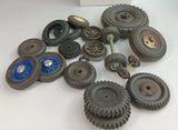 Large lot of original toy wheels and hubs.  Various makes and sizes.