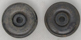 1-1/2" Lot of two original toy airplane wheels.  Marked Record Elastik 40 x 14. German