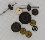 Lot of original toy wheels and hubs.  Various makes and sizes.