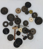 Lot of original toy wheels and hubs.  Various makes and sizes