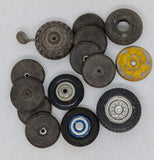 Lot of original toy wheels and hubs.  Various makes and sizes.