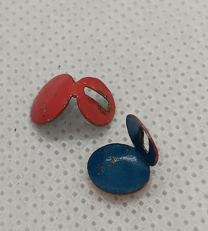 Vintage Tin Toy Tab covers.  X2