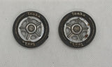Set of 2 Original Tonka 1970's Hubs with black rims.  Original condition