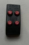 Original part of vintage toy  remote control box Marked ARMS and 4 buttons. No backing