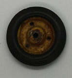 Vintage toy original tin wheel. 2-2/8 x 3/8" Red/black