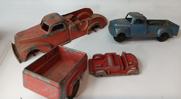 Lot of Slik Toy and Cast toy parts and pieces.  Original parts and pieces