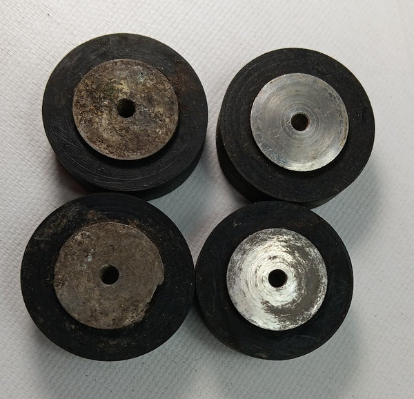 Herkimer Ok Cub vintage 1-1/4"  wheel Slicks w/ Aluminum Rims Set of 4