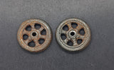 1 -1/2" Cast iron Arcade vintage toy wheels.  Lot of 2