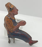 Early Marx Tinplate Tractor driver with clip.  Original. 3-1/2"