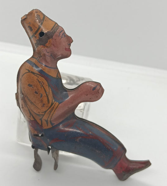 Early Marx Tinplate Tractor driver with clip.  Original. 3-1/2"