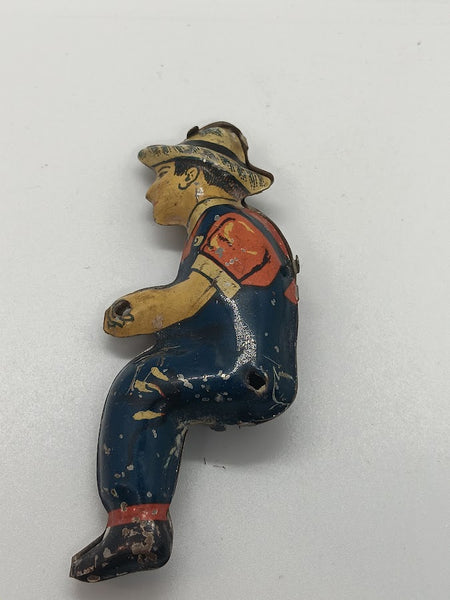 Marx Tinplate Tractor driver tin litho farmer  Original. 3-1/2"