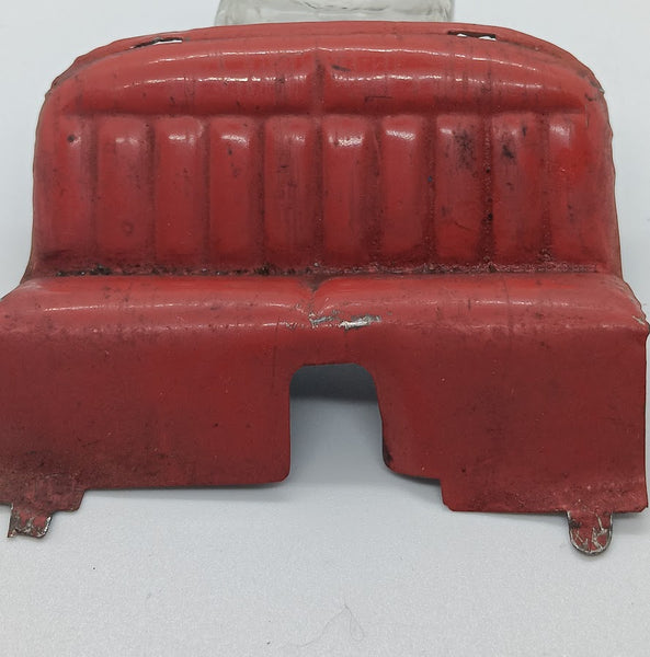 1960's tin toy car seat Red. Original toy part. 3"