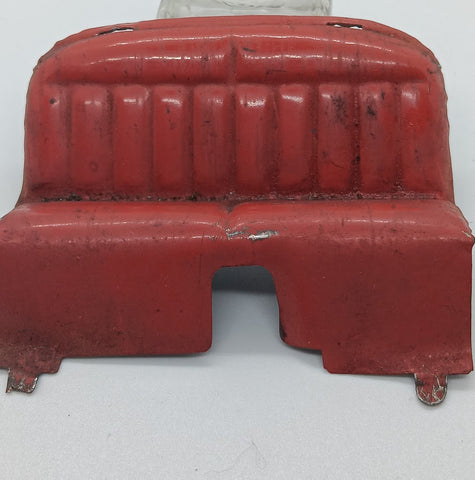 1960's tin toy car seat Red. Original toy part. 3"