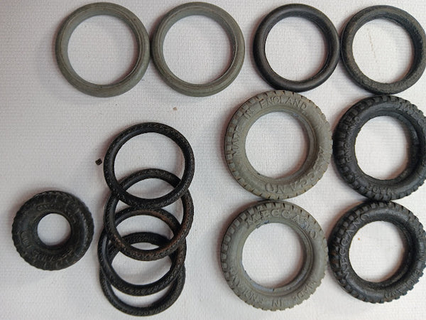 Lot of various sized Meccano original tires