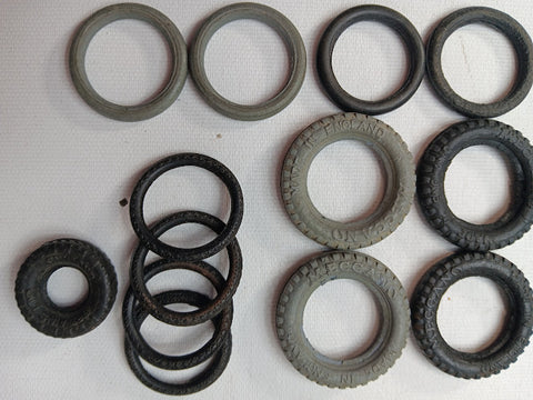 Lot of various sized Meccano original tires