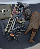 Lot of original toy and train parts and pieces.