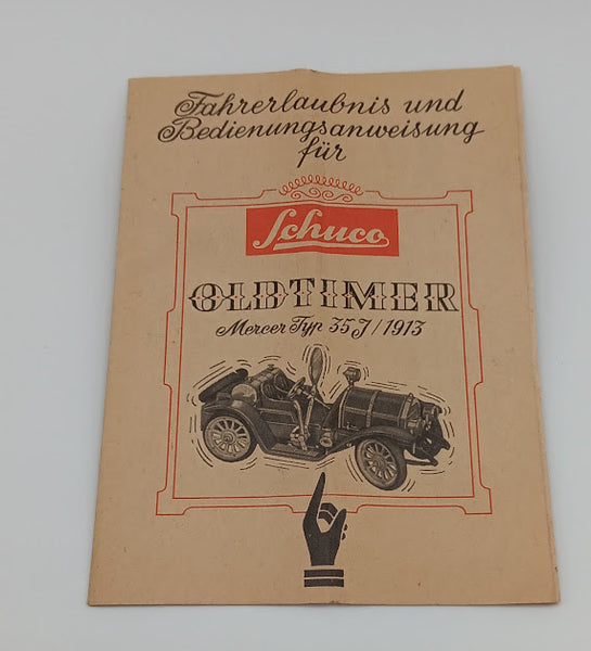 Schuco Vintage toy Old Timer Catalog paper insert for Mercer 1913 Car