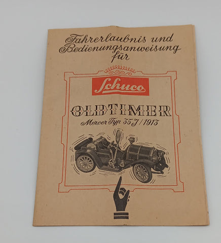 Schuco Vintage toy Old Timer Catalog paper insert for Mercer 1913 Car
