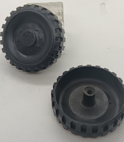 2" vintage toy truck wheels set of 2. Plastic made in usa