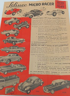 Original Schuco Micro Racer Insert Sheet Pamphlet Red.