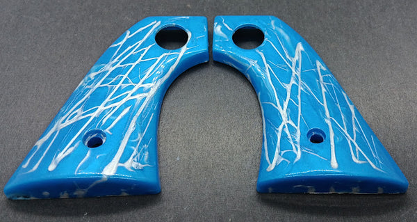 Nichols Stallion 45 Mark II Bright Blue Pearlescent Custom grips