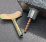 Vintage toy Metal replacement windup key : 1" arbor fits 1/8" winding shaft