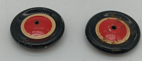 Tinplate wheels 1-1/8" x 3/16"  set of two.