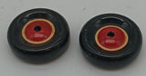 Tinplate wheels 13/16"  Balloon type. set of two.