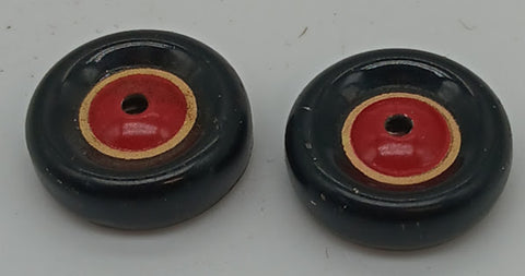 Tinplate wheels 13/16"  Balloon type. set of two.
