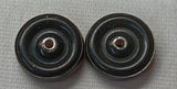 Tinplate wheels 13/16"  Balloon type. set of two.