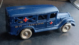 Arcade Ambulance 5-3/4" Blue with cast wheels.