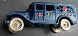 Arcade Ambulance 5-3/4" Blue with cast wheels.