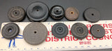 Lot of 10 original mixed wheels, wood, tin etc.