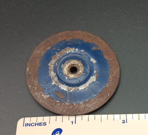 Vintage pressed steel wheel rim or hub 2"