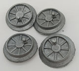 Lot of 4 cast spoked train drive wheels. 1-1/2"