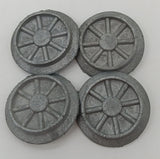 Lot of 4 cast spoked drive wheels. 1-1/2"