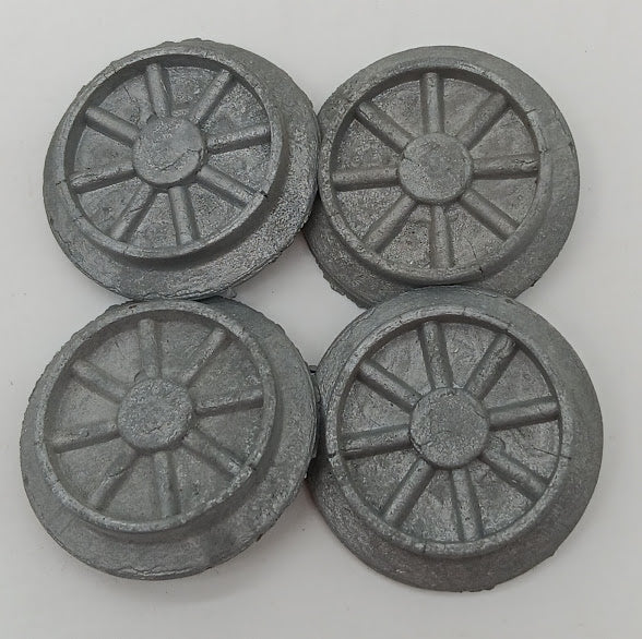 Lot of 4 cast spoked drive wheels. 1-1/2"