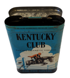 Vintage KENTUCKY CLUB Hinged Pipe Cigarette Tobacco Pocket Tin w/ Horse & Jockey