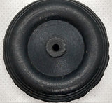 1-3/4" x 3/8" Black bakelite wheel. Vintage toy wheel marked Tigrett Industries
